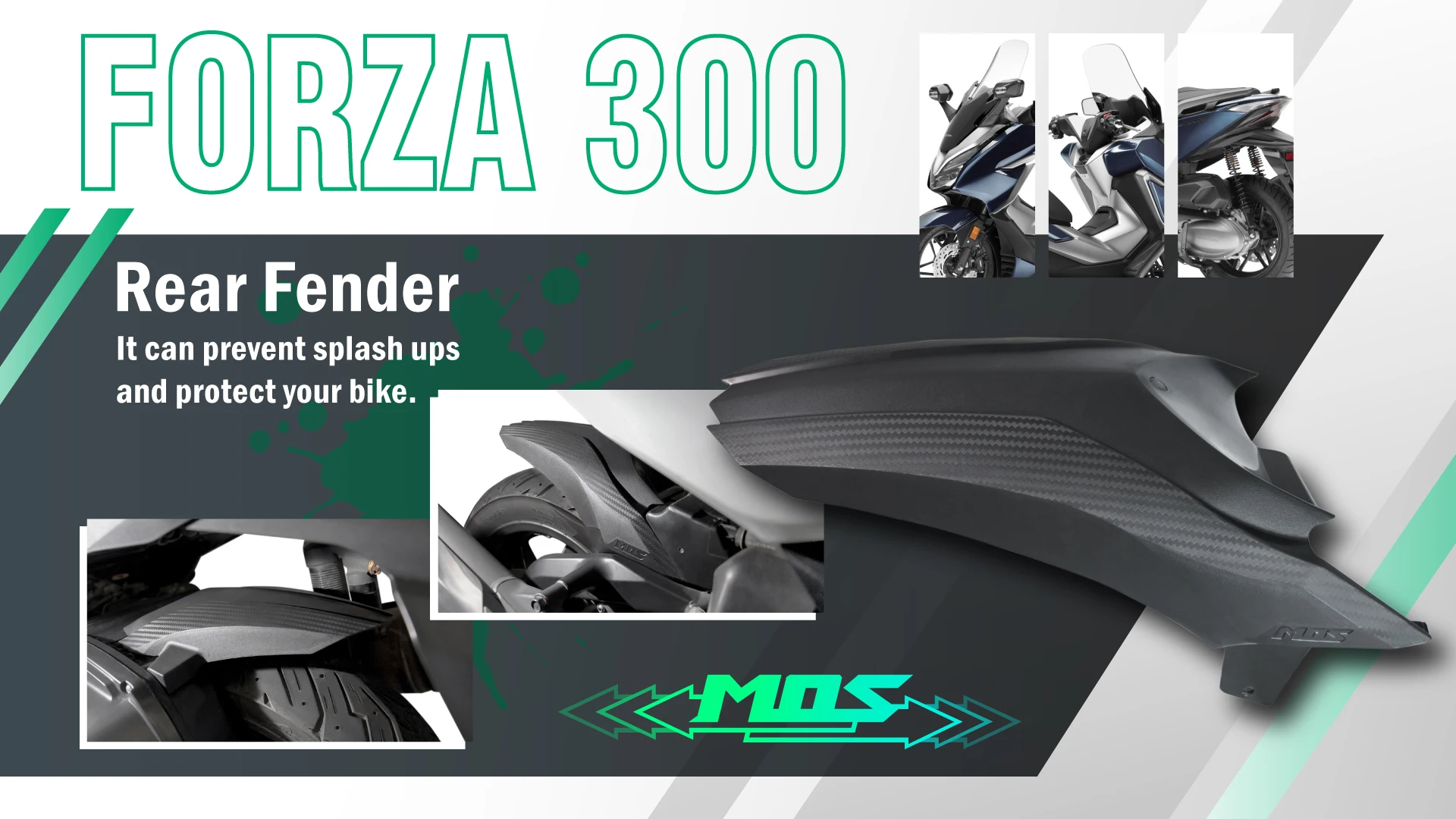 ホンダフォルツァ3002019 2020 2021用MOSリアフェンダー