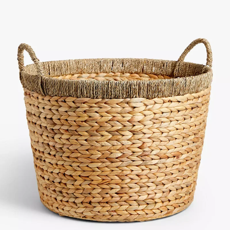 Hot Sale 2022 Water Hyacinth Basket With Arched Handles For Laundry ...