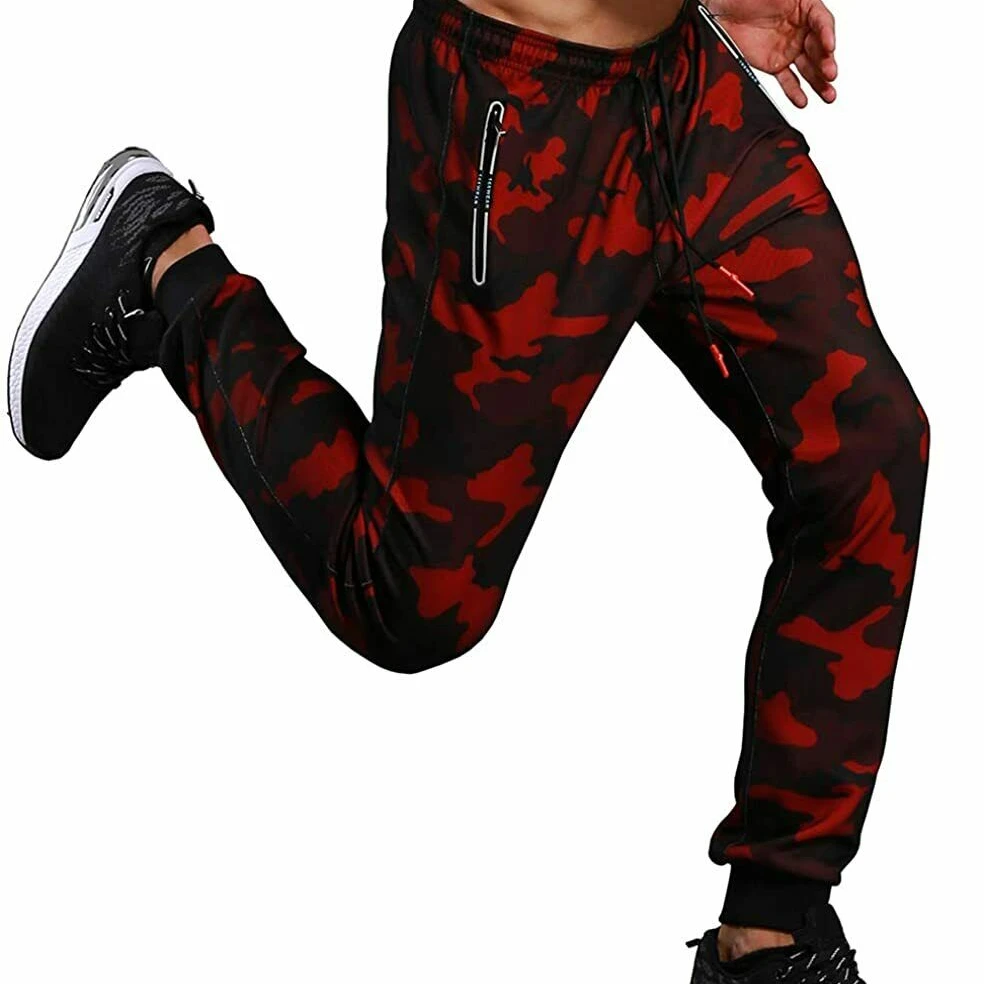 red camo joggers men