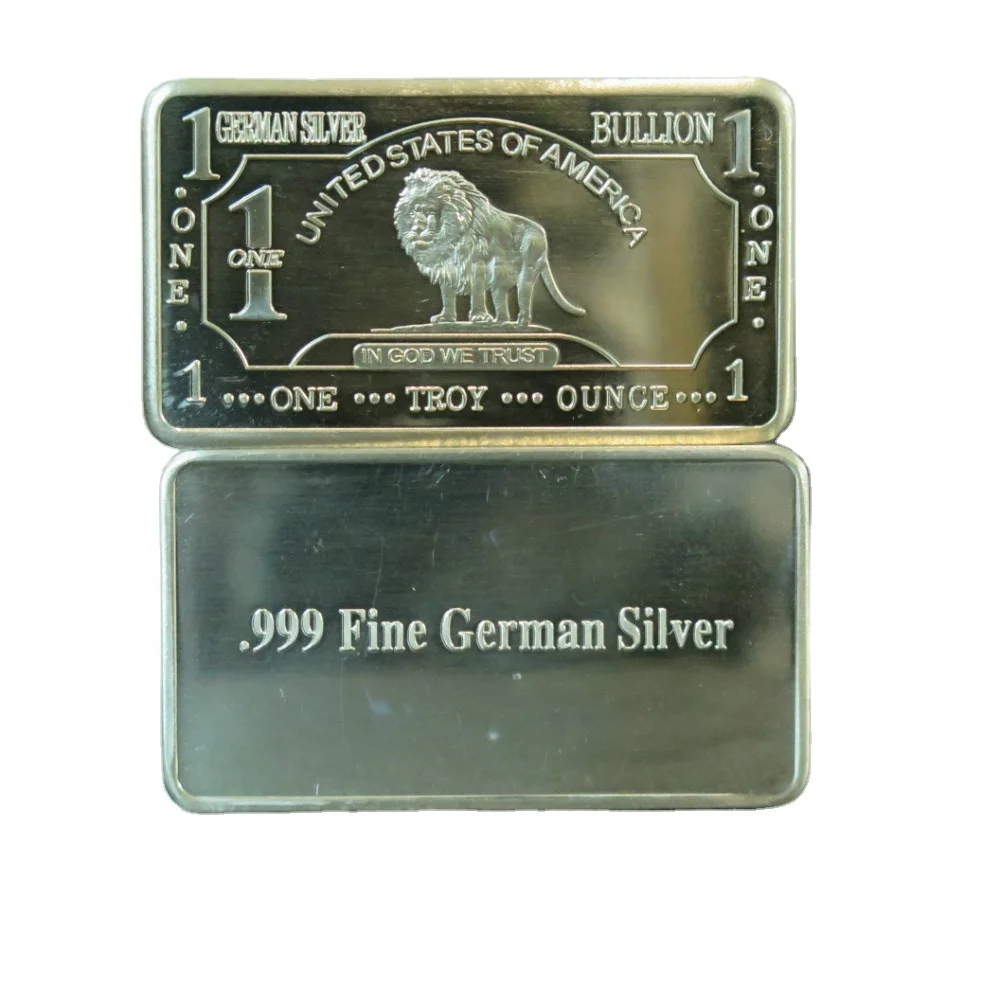 금속 기념 동전 독일 실버 선물 품목 1 온스 독일 실버 사자 바 판매 A157L Cupronickel
