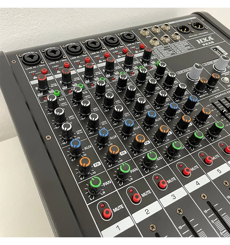 Professional 6 Channels Power Amplifier Mixer With Power Amplifier With