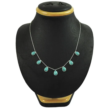 Tibetan jewellery turquoise gemstone antique necklace 925 sterling silver fine necklace for women jewelry suppliers