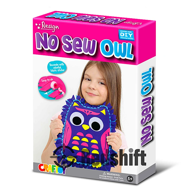 Children's Craft Kit Owl Cushion Kit Make Your Own Cupcake Fabric Owl Cushion! 