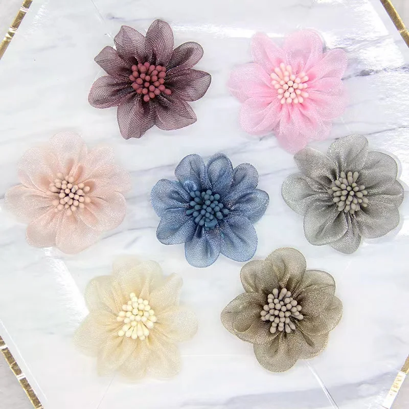 Mini Chiffon Fabric Flower For Hair Accessories Artificial Hair Flowers For  Dress Wedding Bouquet Decoration - Buy Fabric Flowers,Chiffon Flowers,Artificial  Hair Flowers Product on 