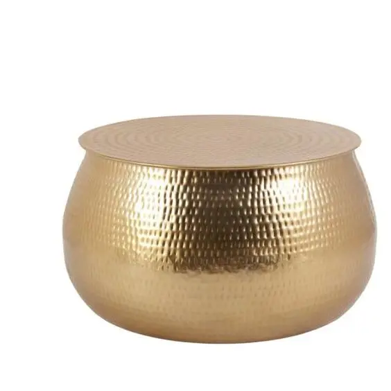 hammered gold end table