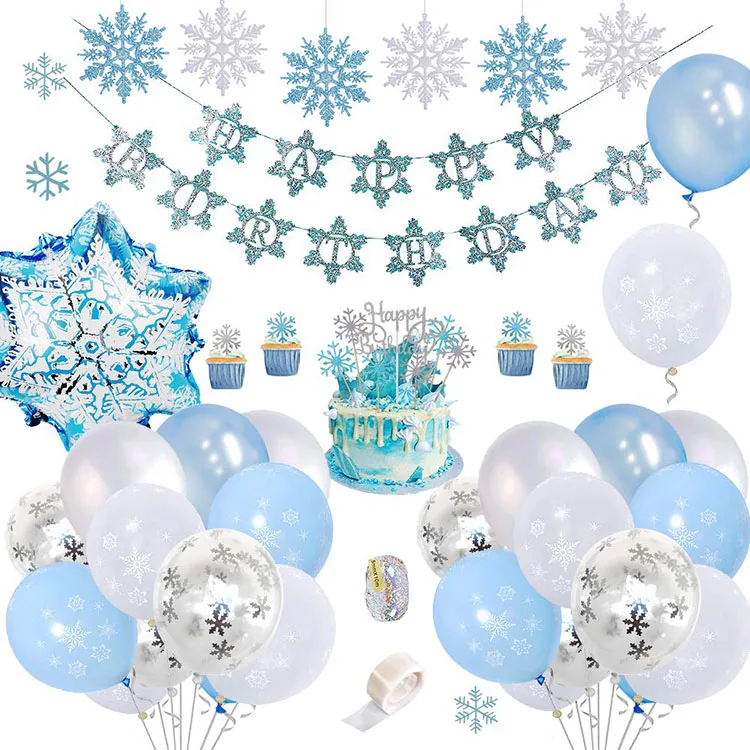 Nicro Blue White Birthday Baby Shower Girl Princess Frozen Theme Snowflake  Party Wall Hanging Background Decorations Supplies - Buy Snowflake Birthday  Party Decorations,Princess Frozen Snowflake Birthday Party,Frozen Snowflake  Birthday Party Supplies ...