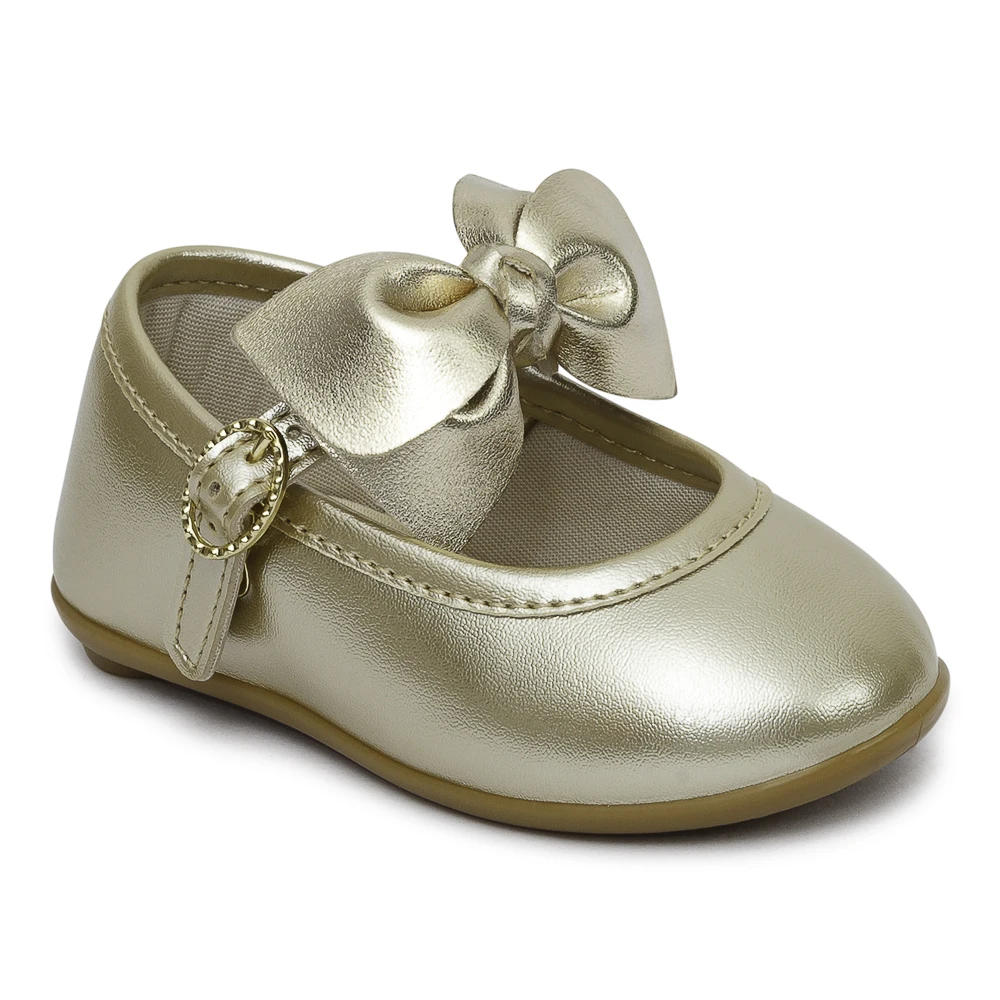 Golden Baby Girl Shoe Buckle Strap Closure Spring Autumn Comfortable