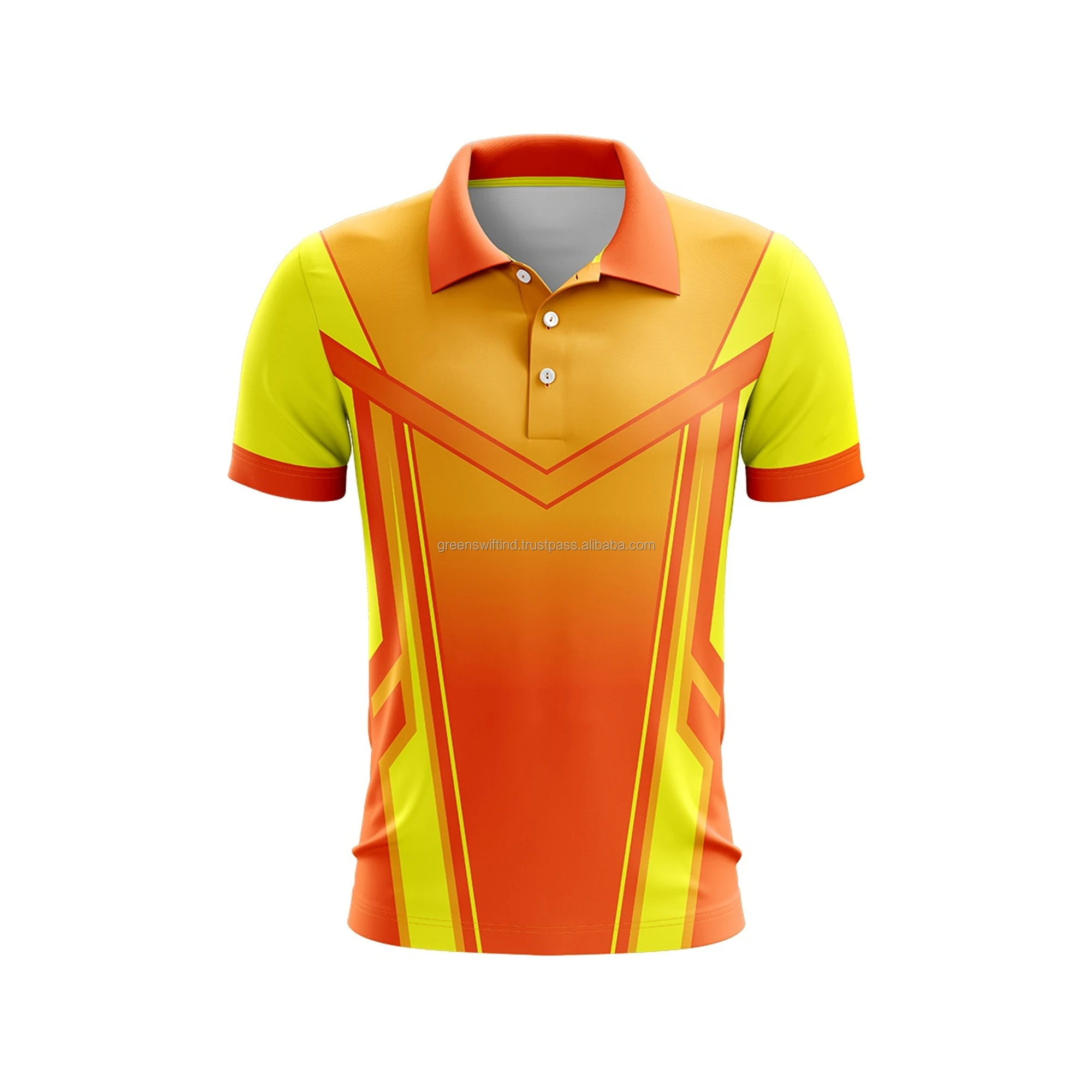 All Over Sublimated Sports Jersey - Orange Yellow Pattern