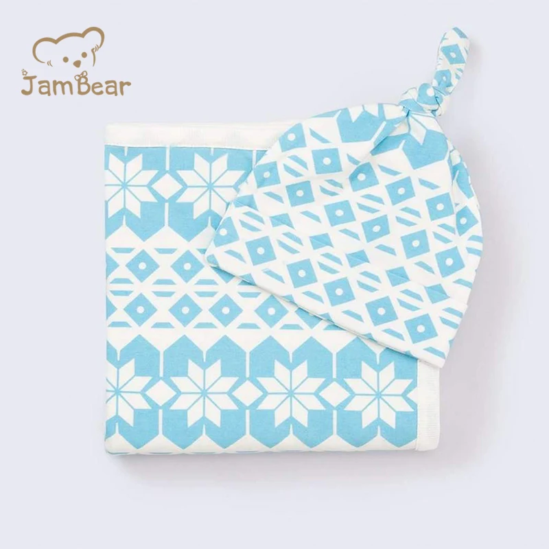 Одеяло для ребенка с регулируемым запахом Джерси хлопковые пеленки органический хлопок принт органическое детское одеяло комплект шапок