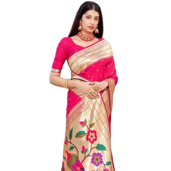 Banarasi silk jacquard saree with blouse