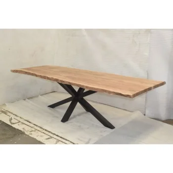 Acacia Live Edge Longest Industrial Style Restaurant Dining Table
