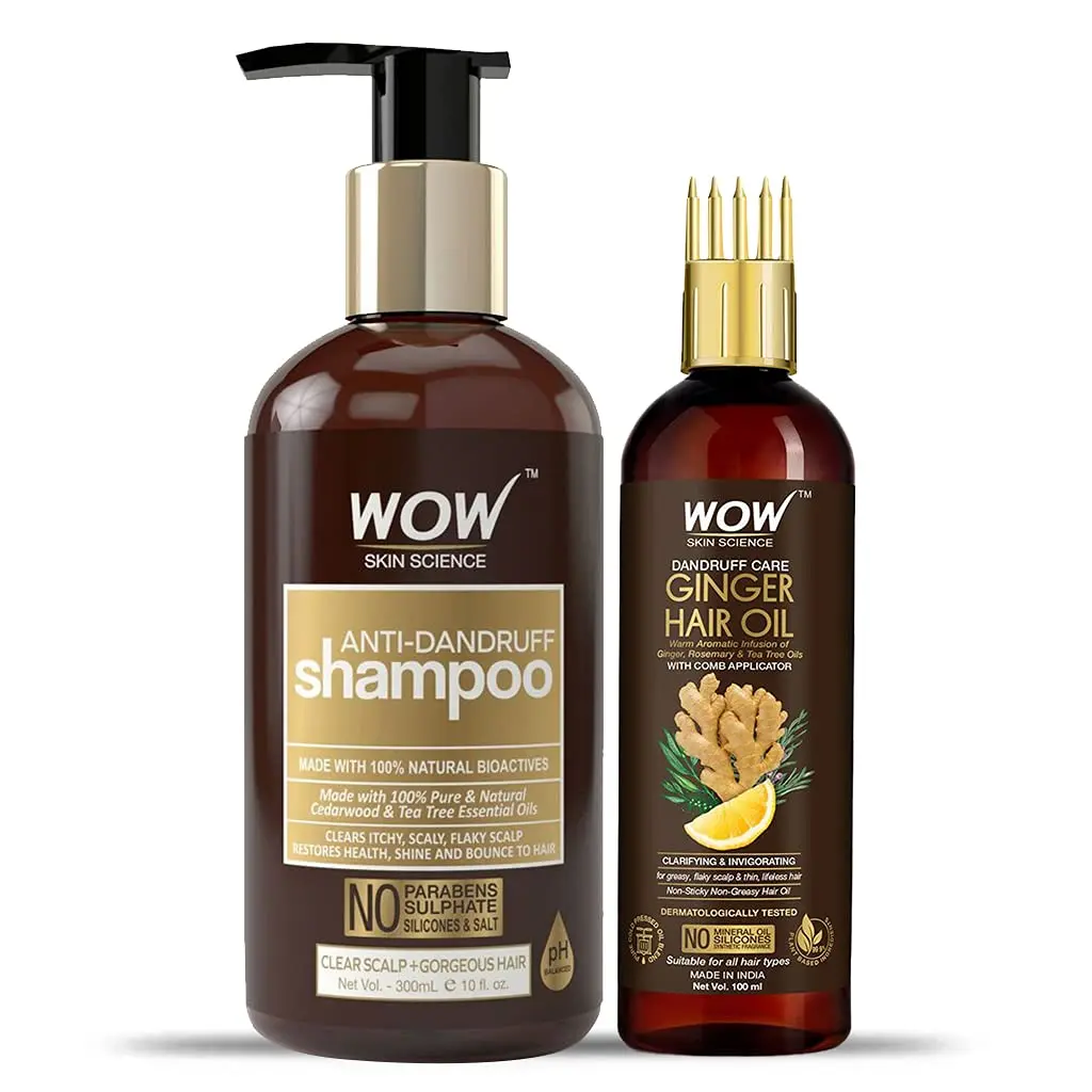 Wow Skin Science Anti Dandruff Hair Care Kit - Consists Of Anti Dandruff  Shampoo + Ginger Hair Oil With Comb - Buy Aloe Vera With Hyaluronic Acid  And Pro Vitam Olive Oil