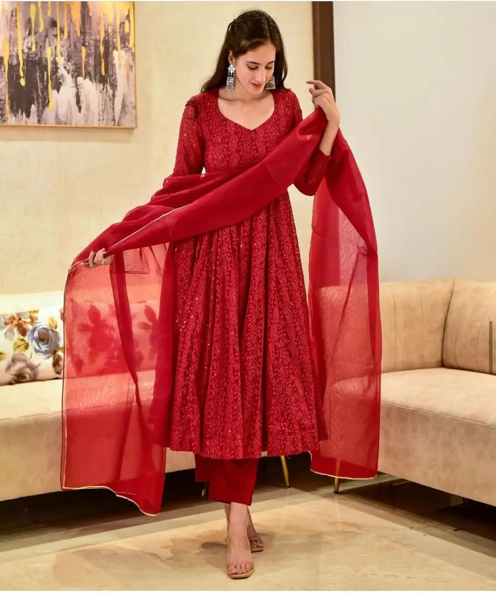 Awesome Heavy Georgette Umbrella Flared Gown For Party Wear  Cygnus Fashion