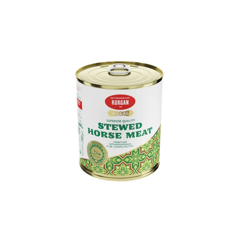 Kurgan Preserved Halal Canned Stewed Horse Meat From Russian