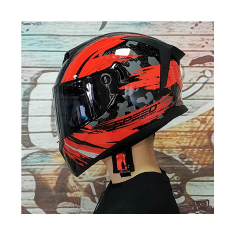 High Impact Resistance Custom Motorcycle Helmet Moto Bike Helmet  Full Face Double Lens Helmet