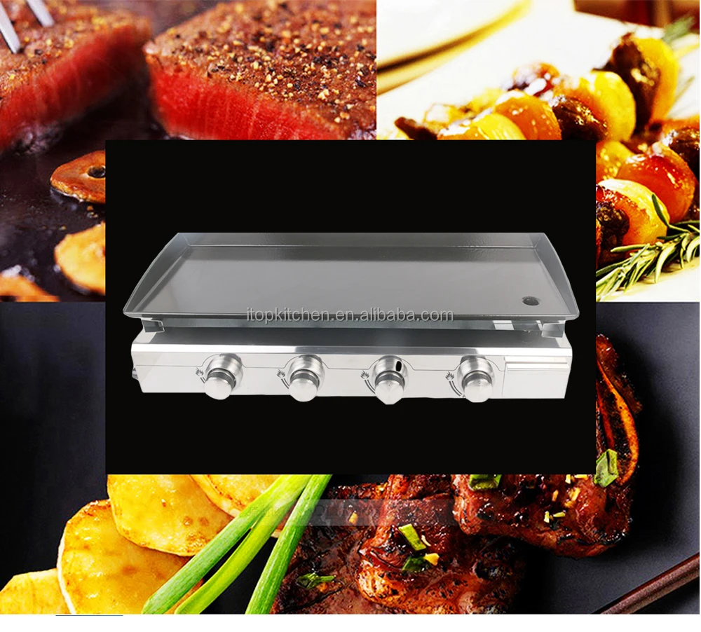 SP-10 4 Burners Stainless Steel Gas Plancha Grill Wedding Party Bbq Machine Outdoor Gas Grill