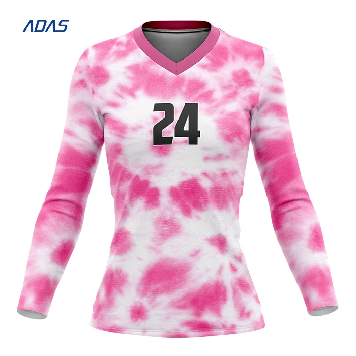 Sublimated Long Sleeves Volleyball Jersey Design Women Wholesale