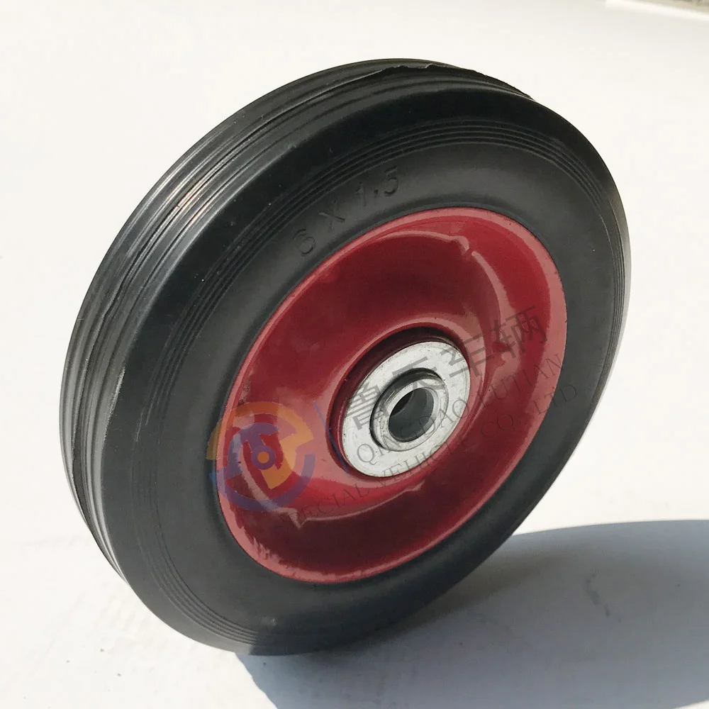 ruota in gomma piena da 6 pollici pneumatico da 6 pollici per una varietà di carrelli per attrezzi ruota solida in gomma anti-legamento Pneumatico 