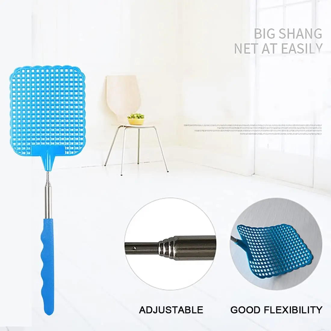 High Quality Fly Swatter Telescopic Extendable Long Handle Fly Swatter