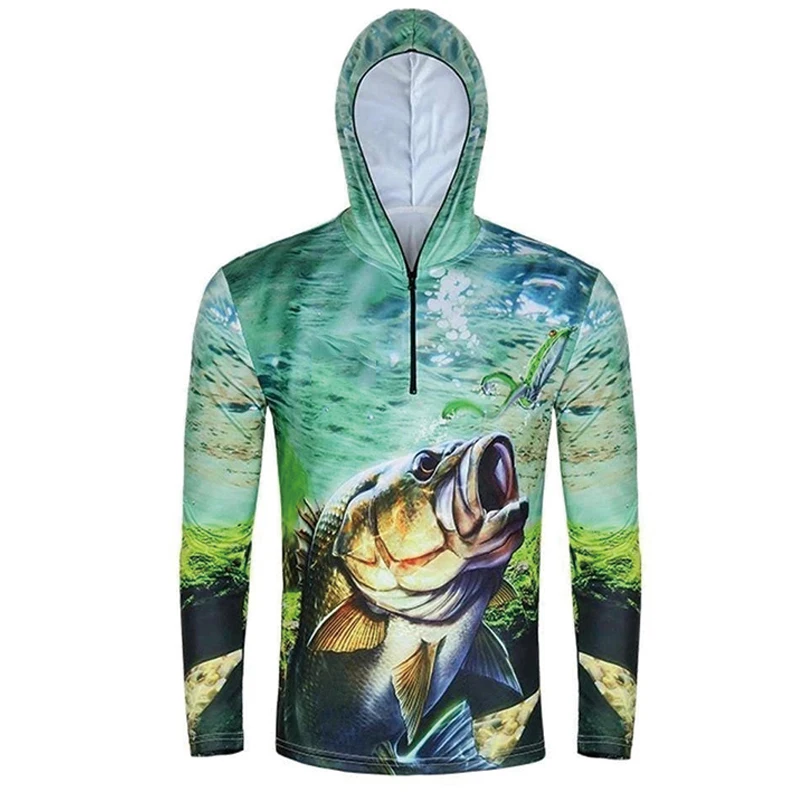 Source Wholesale Long Sleeve Sublimation Print Bass Fishing Jersey