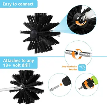 Dryer Vent Cleaning Kit, Dryer Duct Cleaning Kit with 6 Flexible Rods and 1  Nylon Brush Head - 12 Feet Lint Remover Brush for Fireplace Chimney and