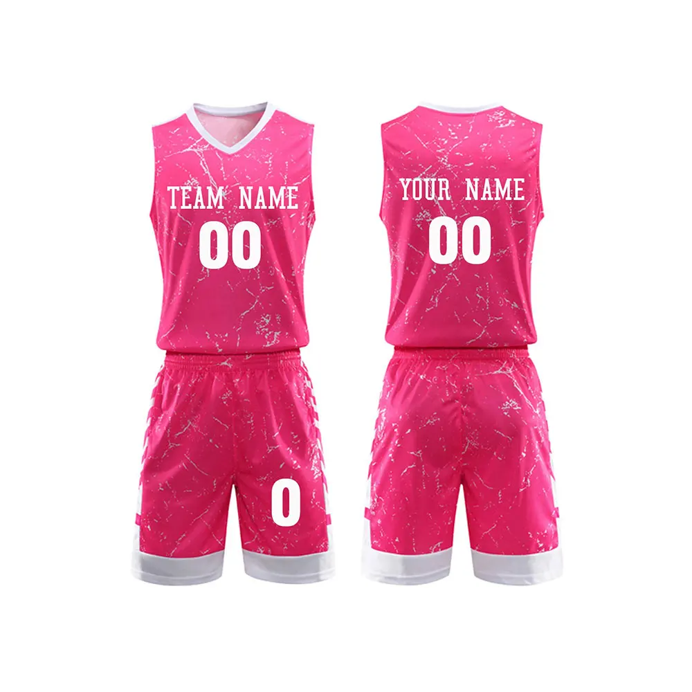 Source Wholesale Basketball Wear Color Pink Girls Women Custom Basketball  Jerseys Uniform Set on m.