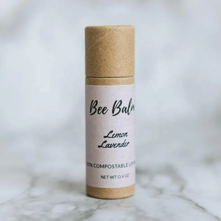 Recycle Round Empty Cardboard Container Eco Kraft Deodorant Container Push up Paper Tube for Lip Balm