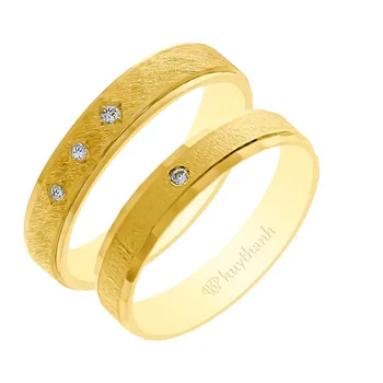 pure gold ring custom rings wedding rings cubic zirconia stones jewelry wholesale jewelry manufacturer vietnam HTJ brand NCP14