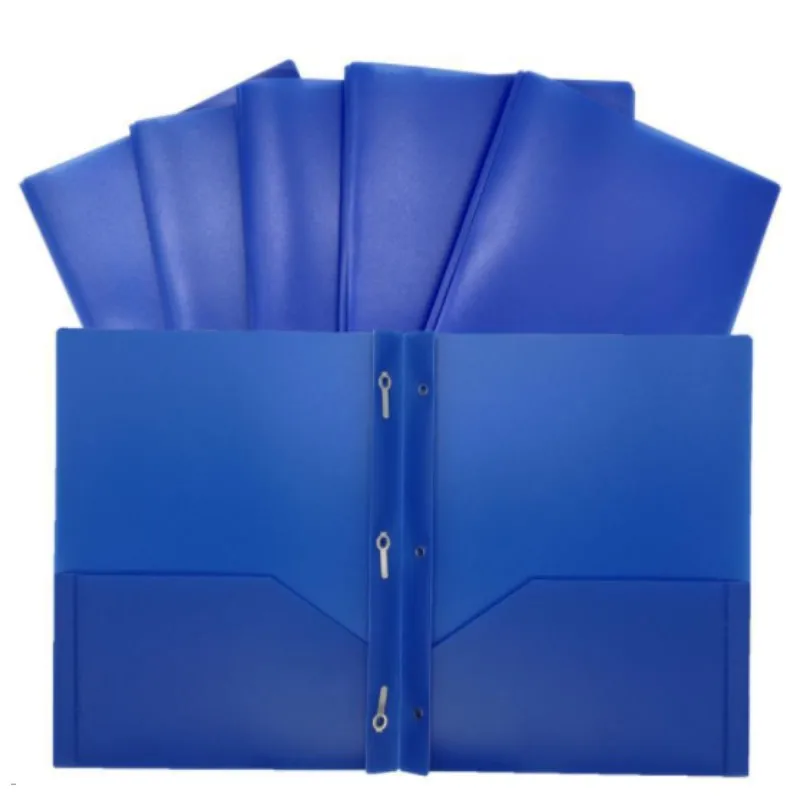 Best Hard Plastic File Folders with Prongs Assorted Colors Paper Portfolios with 3 Metal Prong Fasteners File Folders Plastic