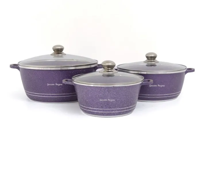 Discount World MD-K99-D4430-FI-P Fiesta Granite Cookware Set, 7 Piece -  Purple 