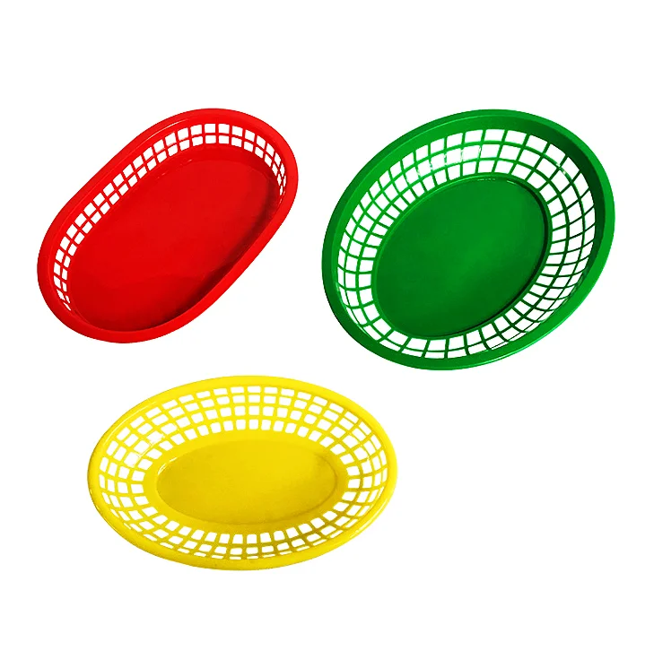 Овальные пластиковые корзины для хранения фаст-фуда дома офиса школы