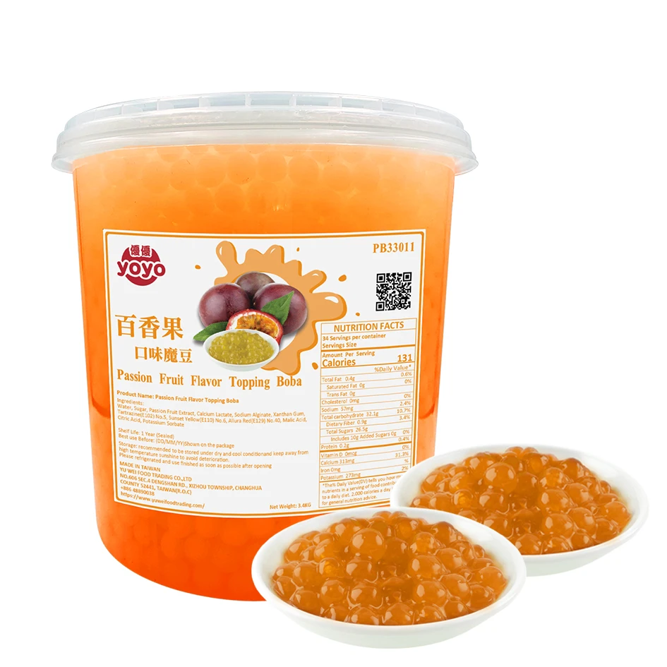 ミルクティートッピングジュースボールパッションフルーツフレーバー