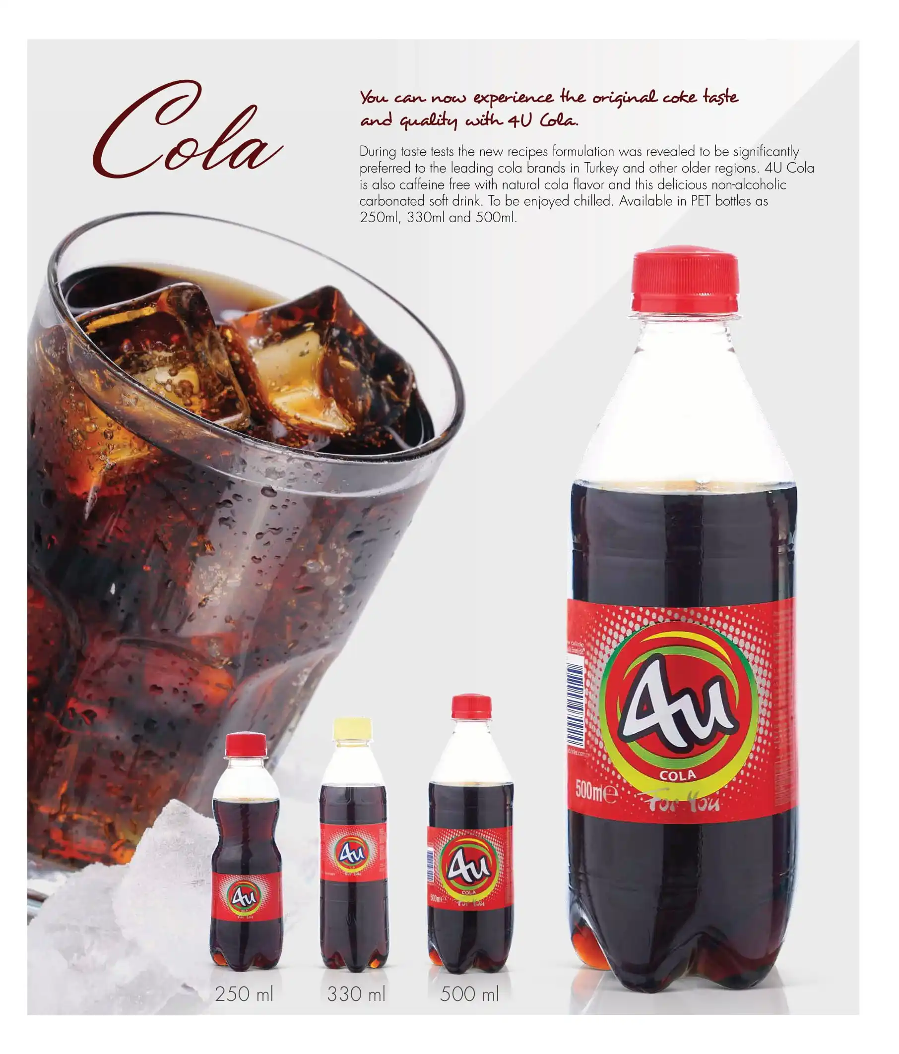 Une Boisson Au Cola De Volume 330 Ml Cola 4u 330 Ml Carbonated Halal Non Alcoholic Fresh Refreshing Freezing  Sparkling Bottled Cold Beverage Soft Drinks - Buy Coke Cola Carbonated  Flavored Food And Beverage Fresh Refreshing Sparkling Bottled Cold,Soft  Drink