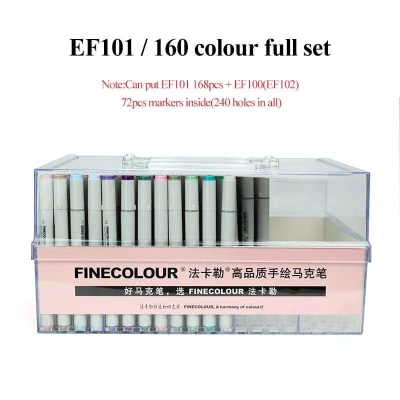 240 Colors FINECOLOUR EF103 Marker Full Set Brush Head Art Alcohol