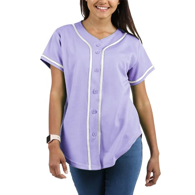 Womens Custom Made Baseball Button Down 