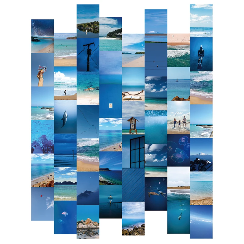 Blue wall collage kit