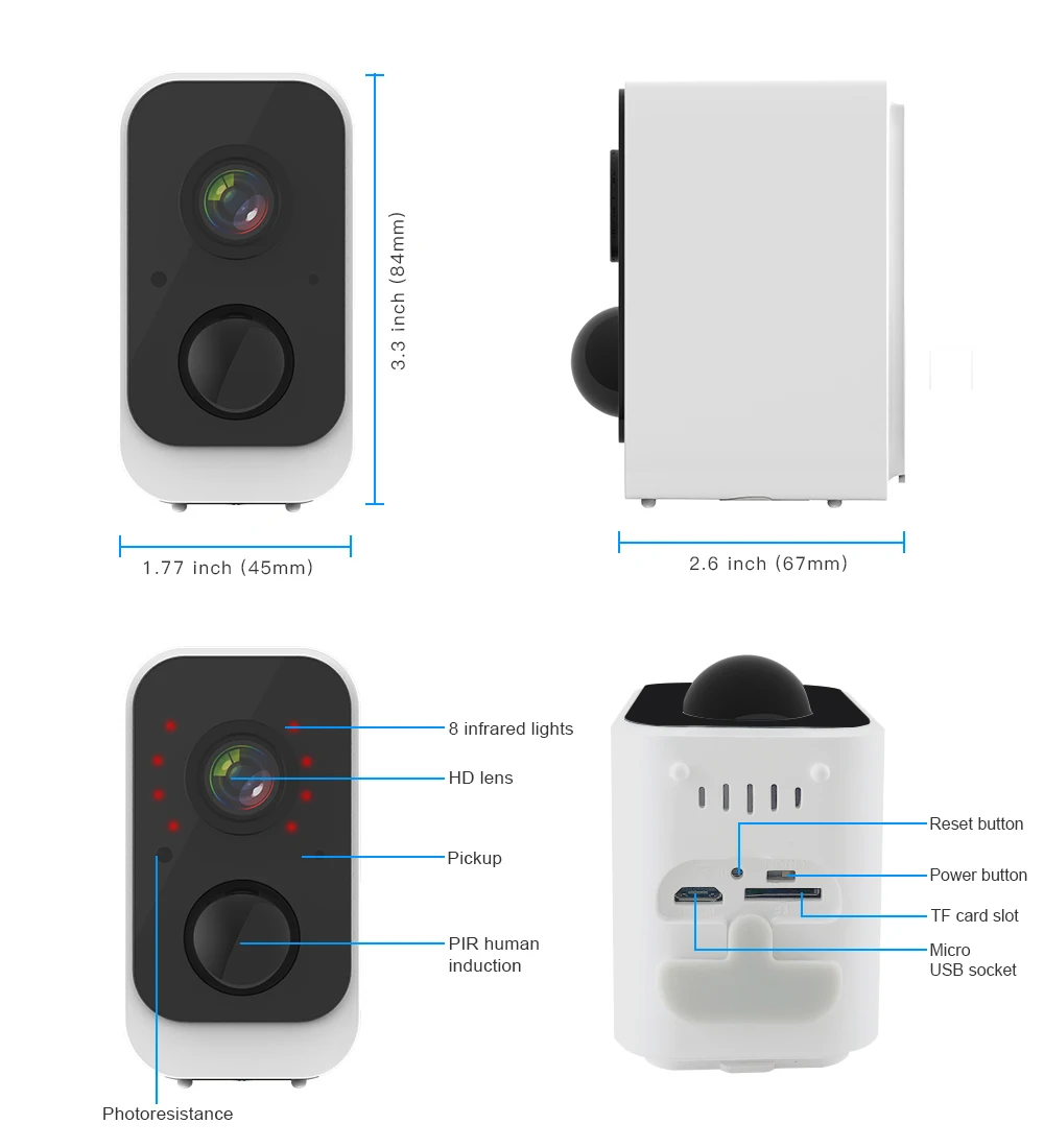 Battery Power Wireless Camera Outdoor Pro Waterproof Long Battery Life Similar Eufycam Vivint WIFI Camara