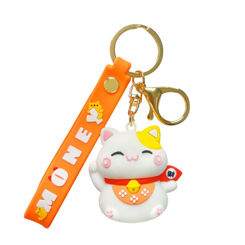 Custom Cute Cartoon 3D Keychain with Wrist Strap Car Accessories