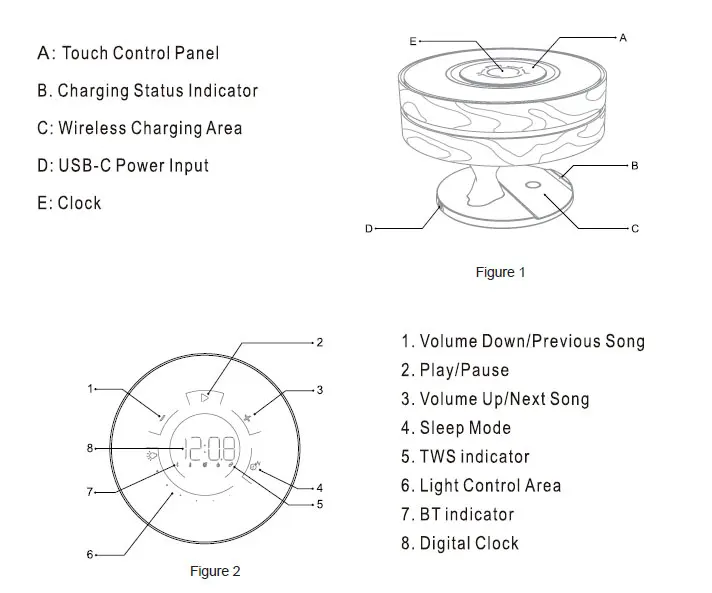 Популярный дизайн 2021, многофункциональная Светодиодная лампа 4 в 1, настольный ночник, беспроводное зарядное устройство с динамиком BT, часами