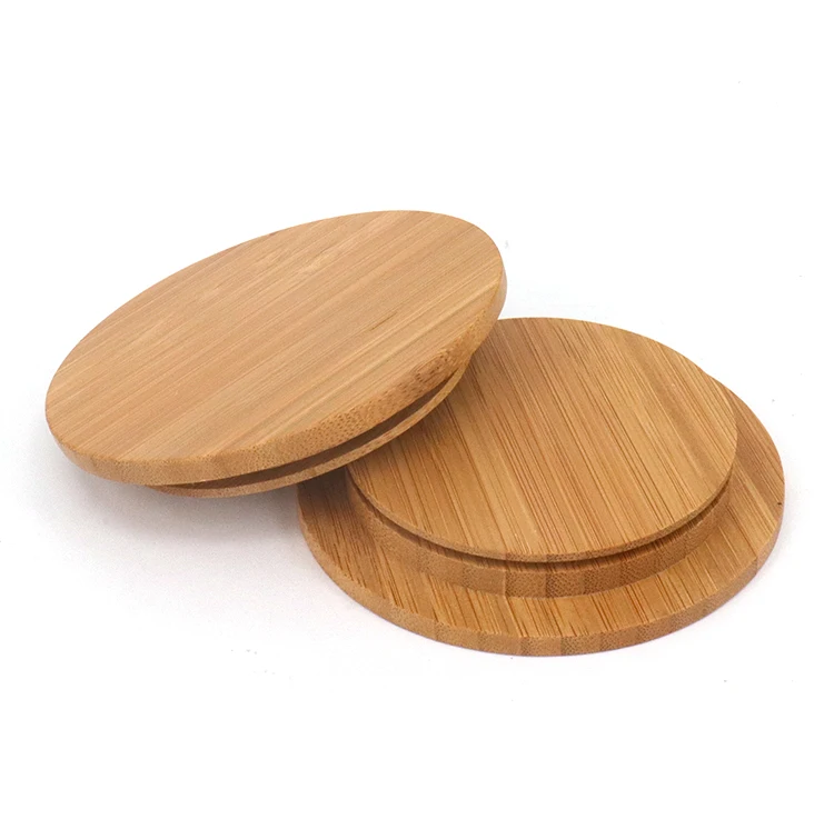 High Quality Factory Direct Custom Food Grade Wooden Material Bamboo Screw Cap Lids for Glass Spice Jar