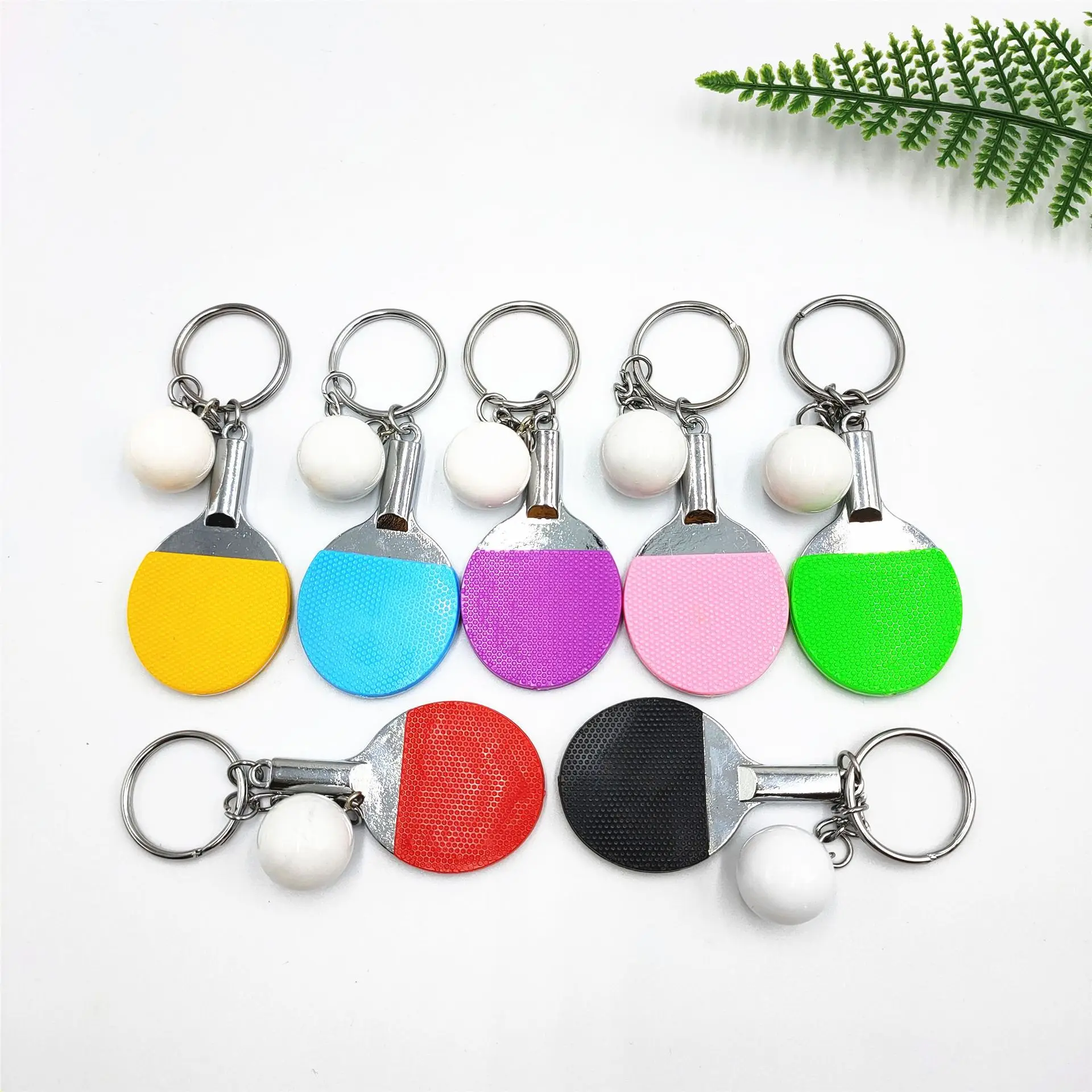 Factory Gift Ping Pong Paddle Key Ring Creative Metal Pendant Keychains ...