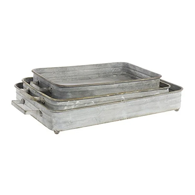 Modern Design 3 Compartment Serving Tray Top Edge Sided Border