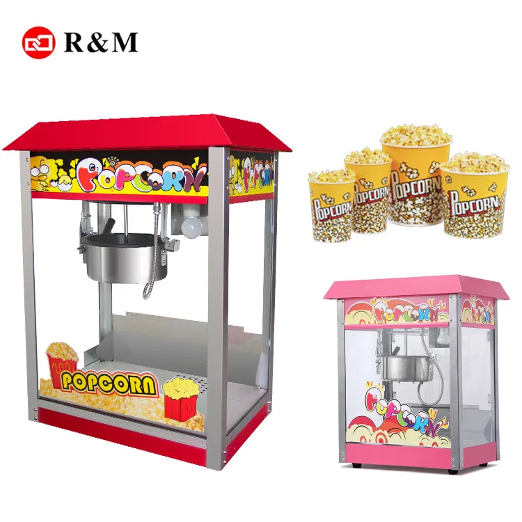 mini popcorn machine ELECTRIC gas operated 16oz 8oz  8 16 20 oz ounce commercial popcorn making machine used pot pop corn makers