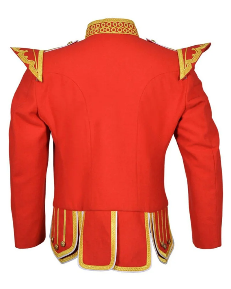 Source Red Marching Band Doublet Jacket With Golden Laces Trim Buttons  Bagpiper Marching Band Doublet Available For Youth Men And Women on  m.