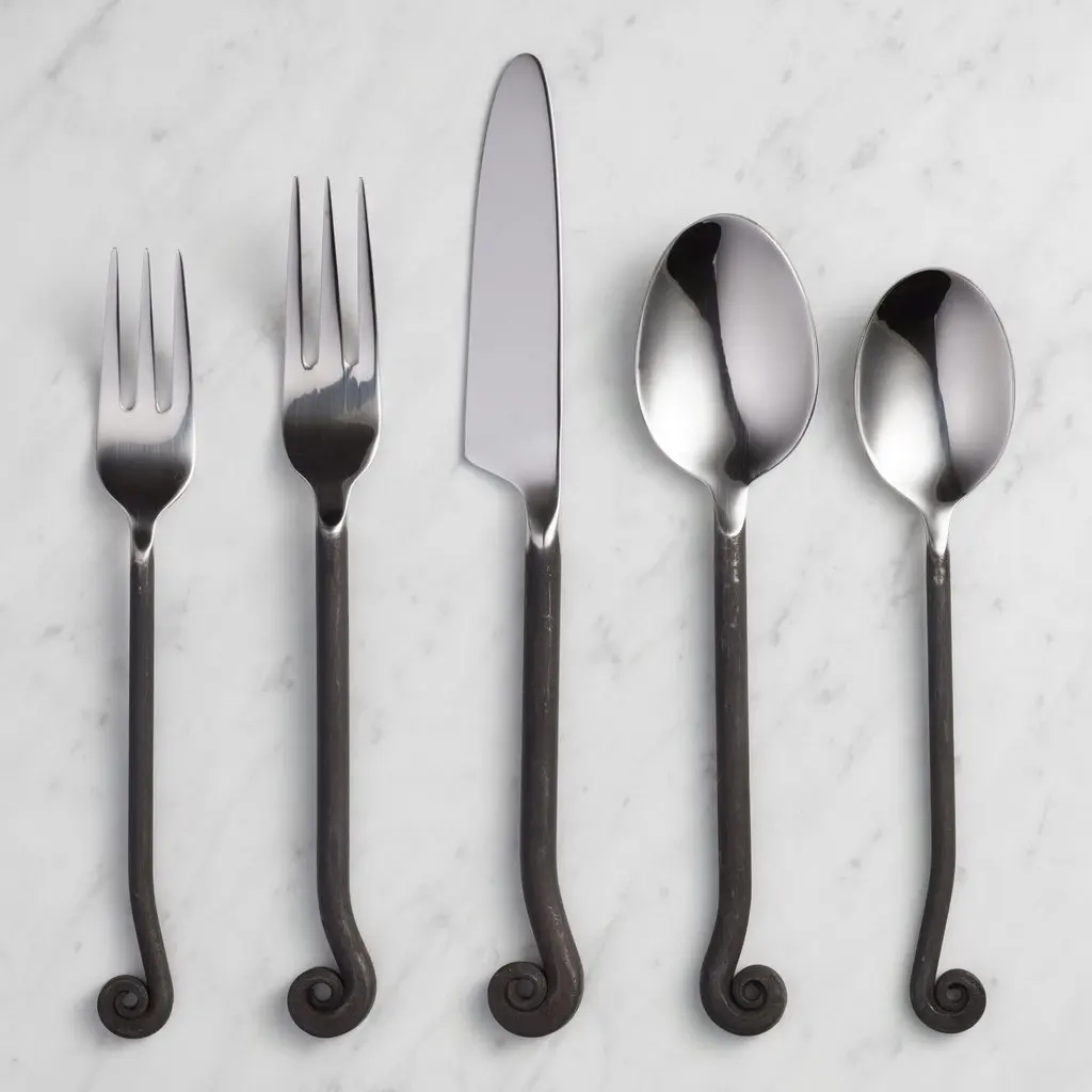 Stainless Steel Material Flatware Cutlery Set With Thick Silver Plated