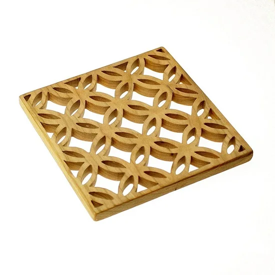 Reversible Bamboo Wood Trivet - Detachable Hot Plate Holder For Kitchen