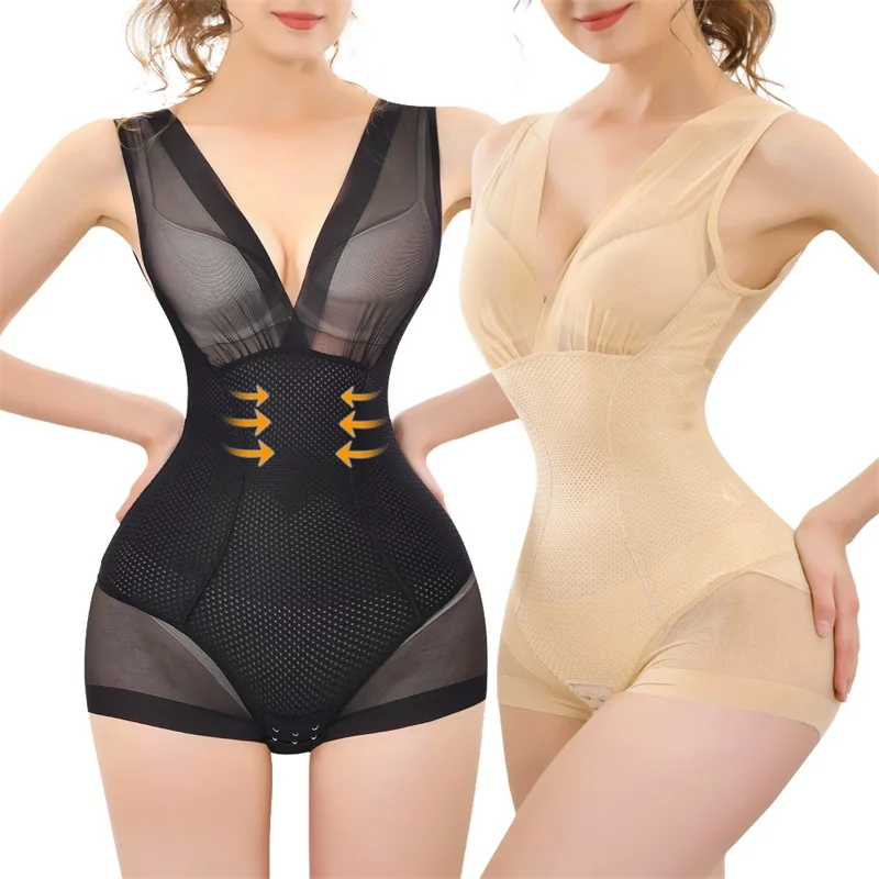 High Quality Plus Size Women Slim Tummy Tucker High Waist Trainer Shapewear Body Bodysuit Shaper With Bra