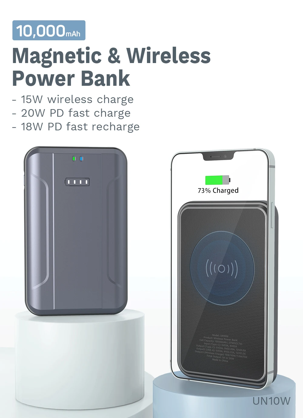 for iPhone 12 Magsafe Power Bank 10000mAh Portable 10W 15W Wireless Phone Charger Magnetic Power Bank