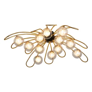 Zhongshan Factory Direct Sell Glass Chandeliers Ceiling Lamp Nordic Style Home Decoration Lights