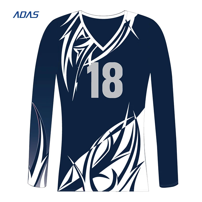 Sublimated Long Sleeves Volleyball Jersey Design Women Wholesale